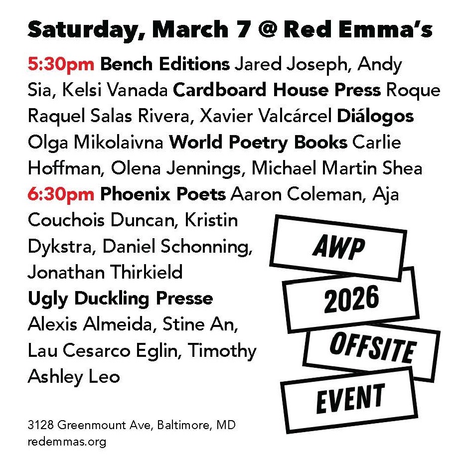 Baltimore Reading Phoenix Poets and Others 2026